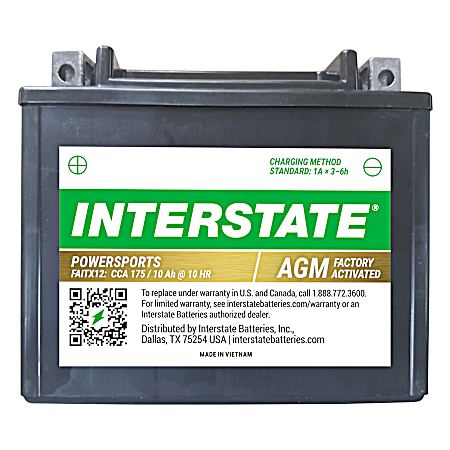 AGM Factory Activated Motorcycle Battery 180 CCA 10 Ah