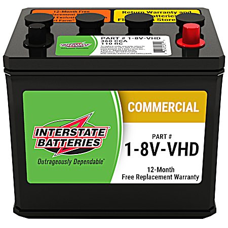 Commercial Battery 8V 360 CCA 110 RC
