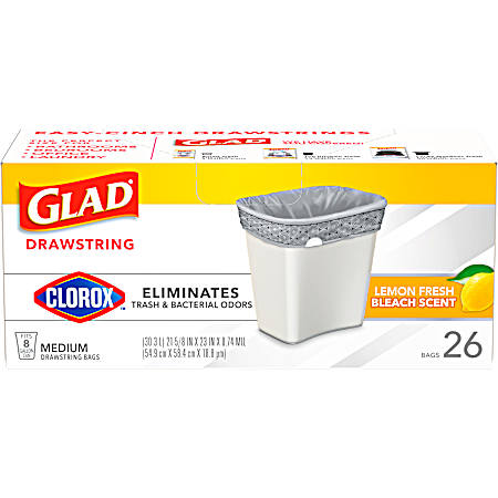 26 ct 8 Gallon Lemon Fresh Clorox Odor Shield- Draw String