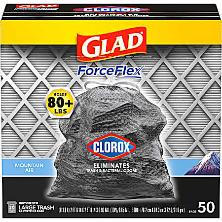 50 ct 30 Gallon Force Flex Mountain Air Clorox Odor Shield - Draw Sring