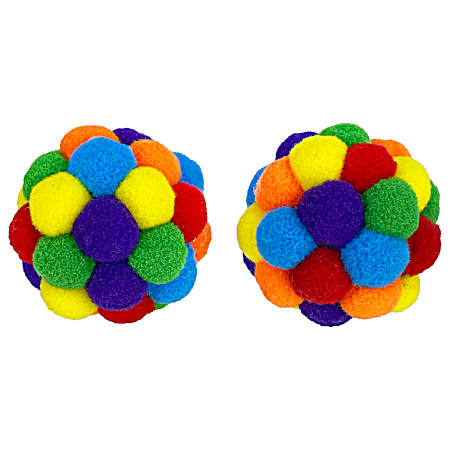 Pom Pom Rattle Cat Toys Assorted - 2 Pk