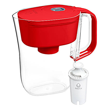 6-Cup Red Water Filter Pitcher
