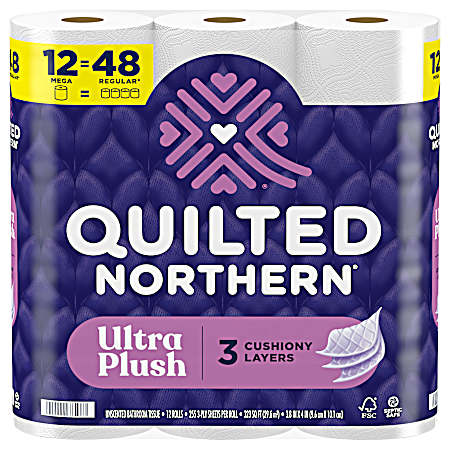 Ultra Plush Toilet Paper Mega Rolls, 12 pk