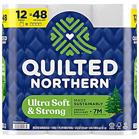 Ultra Soft & Strong Toilet Paper Mega Rolls, 12 pk