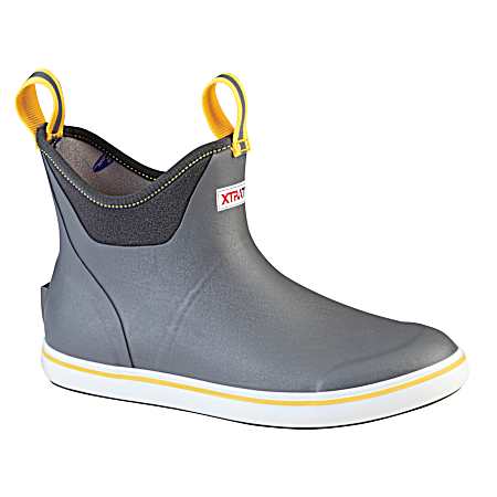 Men's Gray Ankle Pull-On Deck Boots