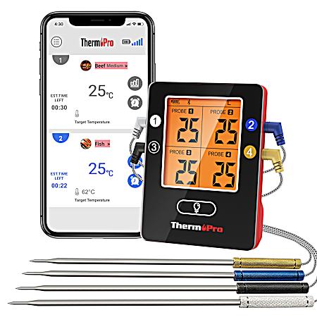 White/Black Bluetooth Cooking Thermometer w/ 4 Medium Probes