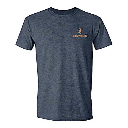 Heather Navy Duck Camo Buckmark Tee