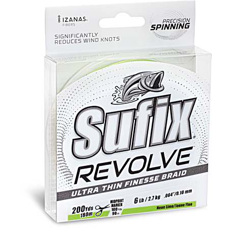 Revolve Ultra Thin Finesse Braid Fishing Line - Neon Lime
