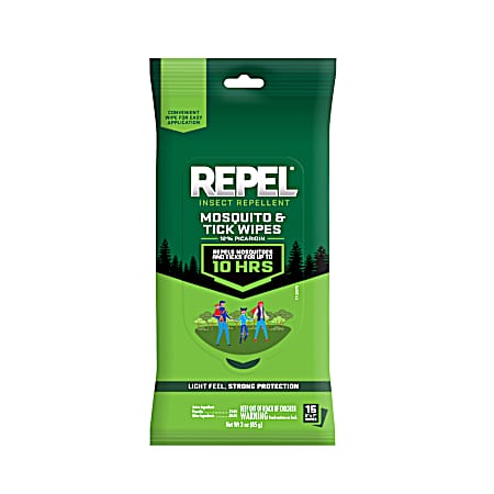 Insect Repellent Mosquito & Tick Wipes - 15 Ct