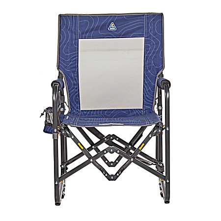 Navy Topo Stowaway Rocker Chair