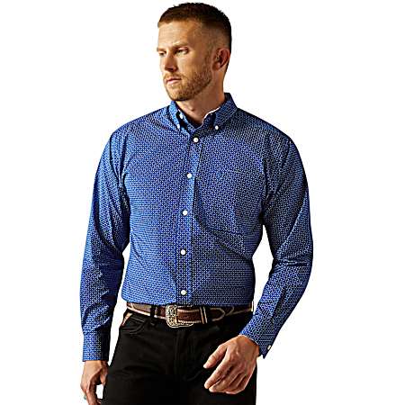Men's Navy Bodie Wrinkle Free Classic Button Front Shirt