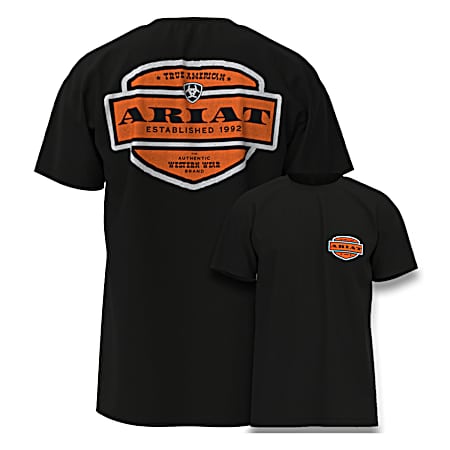 Men's Vintage Black Ol' Style Lockup Short Sleeve Shirt