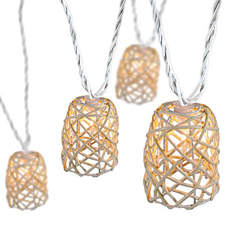 10 Lt Rattan Lantern Light Set