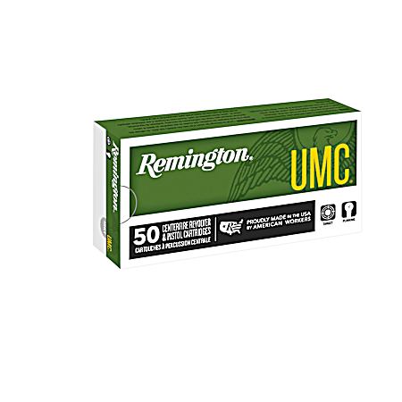 9mm UMC 124 Grain Full Metal Jacket Centerfire Handgun Cartridges - 50 Rounds