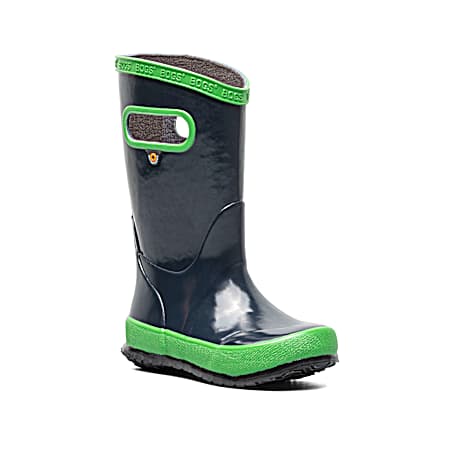Kids' Navy/Green Rainboots