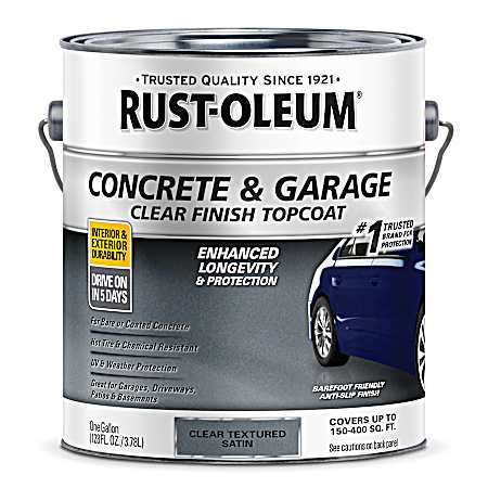 Concrete & Garage Clear Finish Topcoat Satin Floor Coating