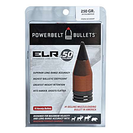ELR Bullets w/ Loading Tip - 15 pk .50 cal 250gr.