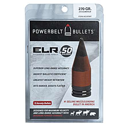 ELR Bullets w/ Loading Tip - 15 pk .50 cal 270 gr.
