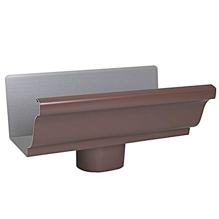 5 in. Gutter End with Drop - Brown