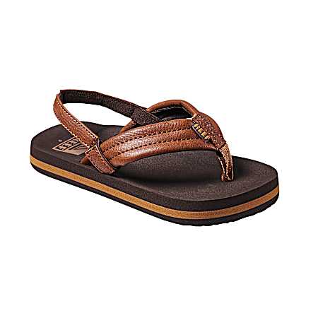 Toddler's Brown/Blue Little Ahi Flip Flops