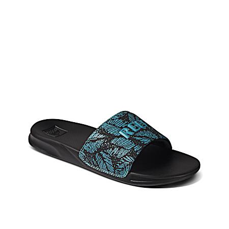 Men's Blue One Slide Aquifer Palm Sandals