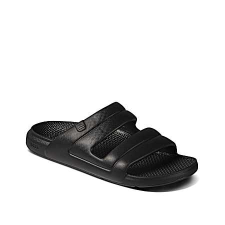 Men's Black Oasis Two Bar Slide Sandals