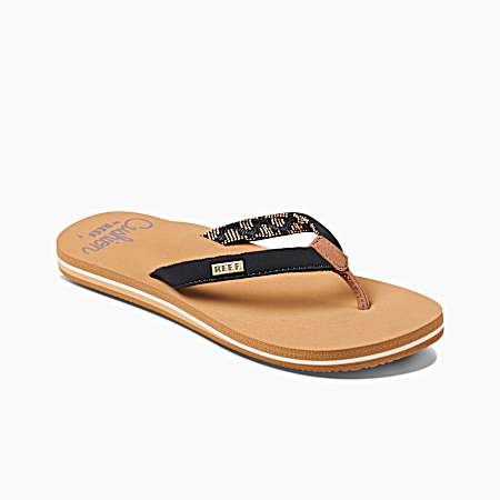 Women's Black Cushion Sands Flip Flops