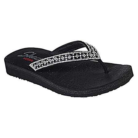 Women's White Meditation Lotus Bae Rhinestone Sandals