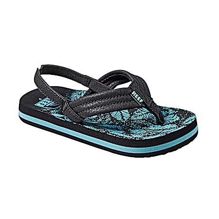 Toddler's Blue Ahi Aquifer Palm Sandals
