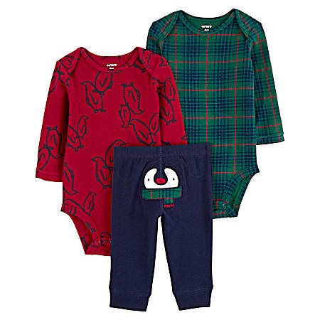 Infant Navy/Red Holiday Set - 3 Pc