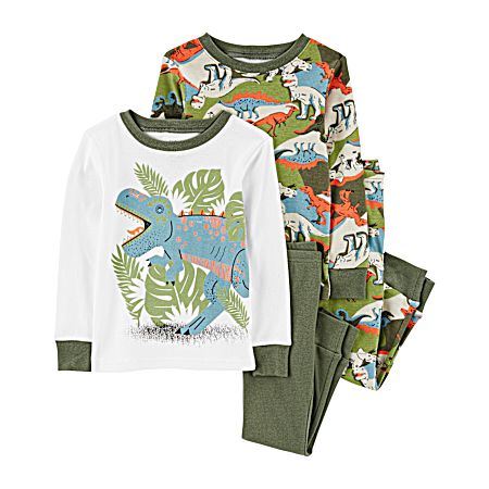 Toddler Boys' Dinosaur Print Pajamas - 4 Pc