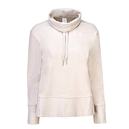 Women's Peached Cowl Neck Long Sleeve Pullover