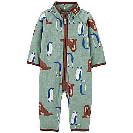 Infant Green Penguin One Piece