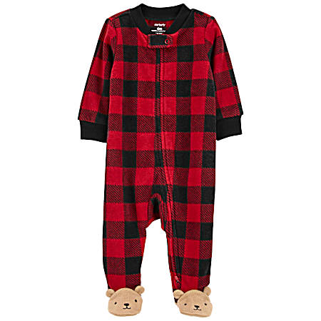 Infant Red/Black Holiday Bear Sleep-N-Play