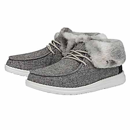 Women's Wendy Grey Fold Over Slip On's