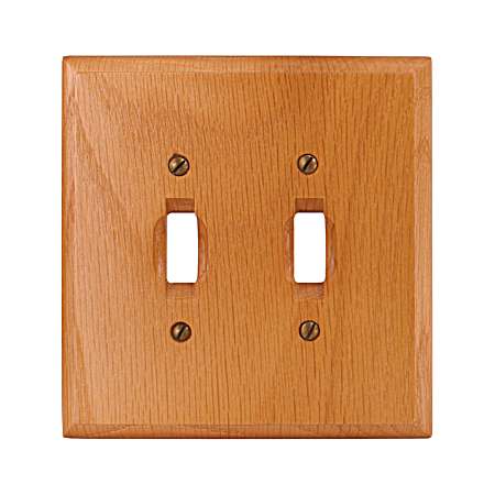 Traditional Wood Wallplate - Double Toggle/Lt. Oak