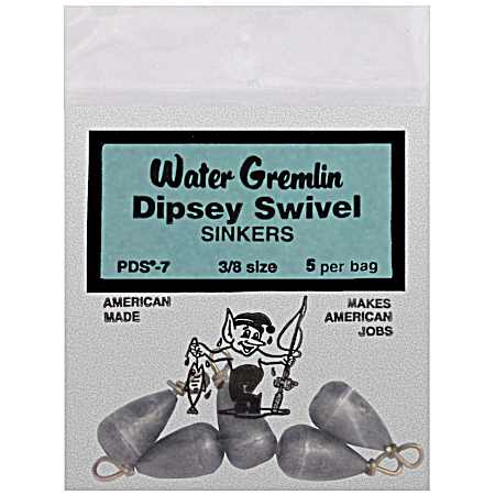 5 Pc. Size 3/8 Dipsey Swivel Sinkers