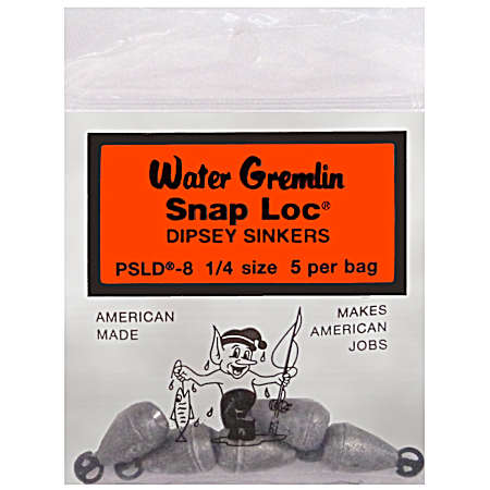 Snap Loc 5 Pk. Dipsey Sinkers - Size 1/4