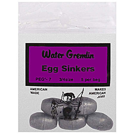 5 Pc. Egg Sinkers - Size 3/4