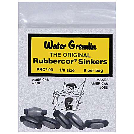 6 Pc. Rubbercor Sinkers - Size 1/8