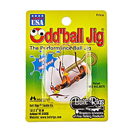 Odd' Ball Jig 2 Pk - Black/Orange Glow