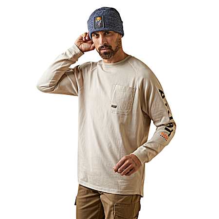Men's String/Black Strong Graphic Long Sleeve Shirt