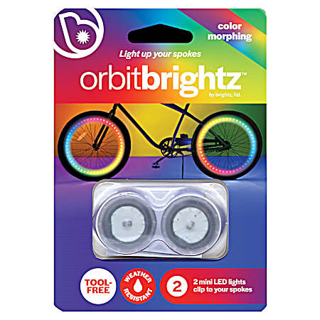 LED Color Morphing Clip On Bicycle Spoke Lights - 2 Pk