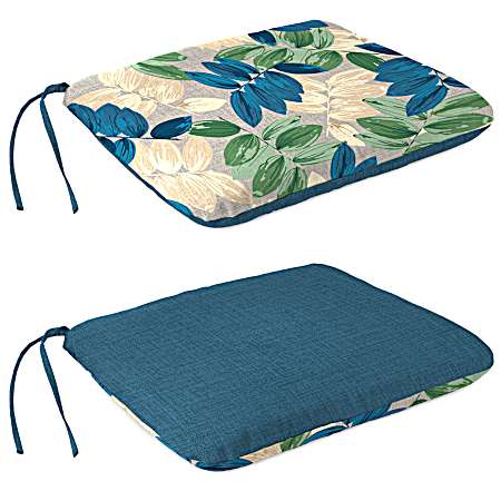 Blue/Green Leaf Universal Seat Cushion