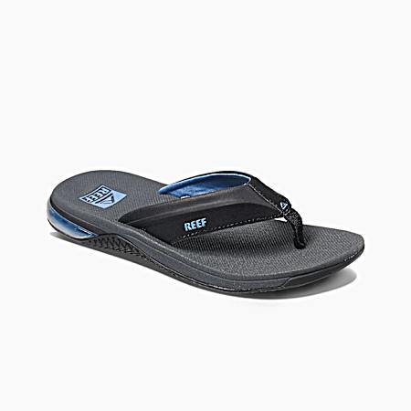 Men's Grey/Blue Anchor Flip Flops