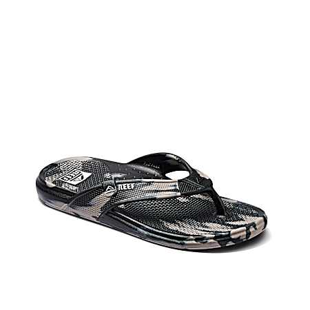 Men's Black/Taupe Oasis Flip Flops