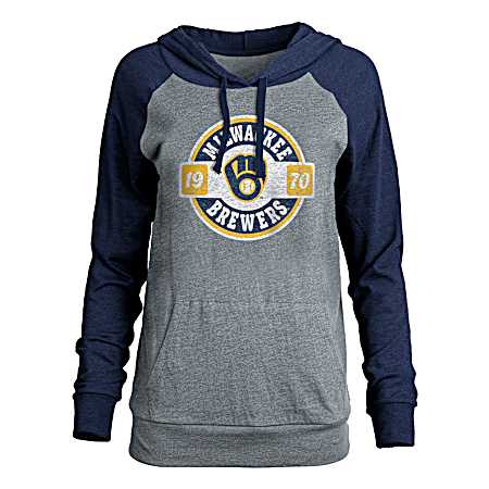 Ladies' Milwaukee Brewers Long Sleeve Hooded Pullover