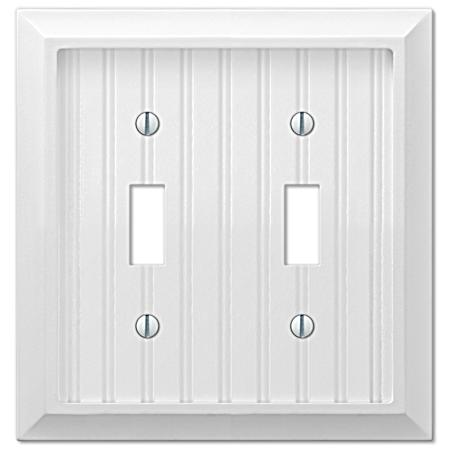Cottage Wood Wallplate - Double Toggle/White
