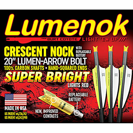 Burt Coyote Lumen-Arrow 20 in Orange Lighted Carbon Bolts - 3 Pk