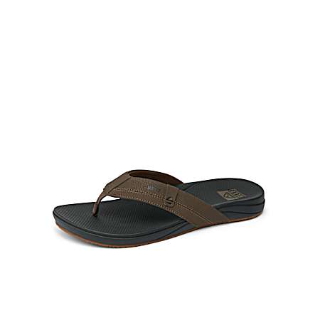 Men's Brown/Black Cushion Spring 2.0 Flip Flop Sandals